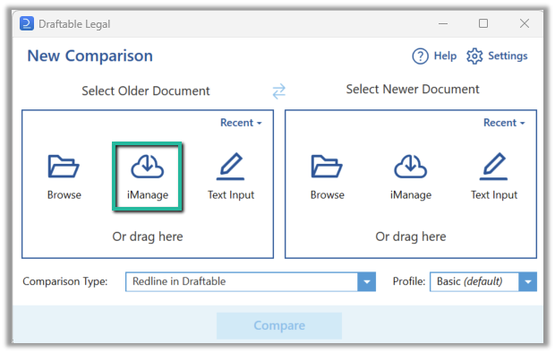 iManage Document version control with Draftable Legal – Draftable